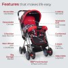 LuvLap Sunshine Baby Stroller/Pram for 0 to 3 Years, New Born/Toddler/Kid, 5 Point Safety Harness, Adjustable backrest, 360� Swivel Wheel, Large Storage Basket, Reversible Handlebar (Red) LuvLap Sunshine Baby Stroller/Pram for 0 to 3 Years, New Born/Toddler/Kid, 5 Point Safety Harness, Adjustable backrest, 360� Swivel Wheel, Large Storage Basket, Reversible Handlebar (Red)