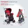 LuvLap Sunshine Baby Stroller/Pram for 0 to 3 Years, New Born/Toddler/Kid, 5 Point Safety Harness, Adjustable backrest, 360� Swivel Wheel, Large Storage Basket, Reversible Handlebar (Red) LuvLap Sunshine Baby Stroller/Pram for 0 to 3 Years, New Born/Toddler/Kid, 5 Point Safety Harness, Adjustable backrest, 360� Swivel Wheel, Large Storage Basket, Reversible Handlebar (Red)