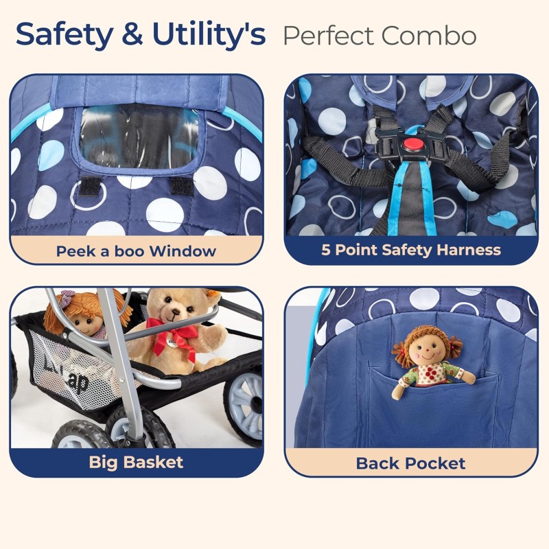 LuvLap Sunshine Baby Stroller/Pram for 0 to 3 Years, New Born/Toddler/Kid, 5 Point Safety Harness, Adjustable backrest, 360° Swivel Wheel, Large Storage Basket, Reversible Handlebar (Blue) LuvLap Sunshine Baby Stroller/Pram for 0 to 3 Years, New Born/Toddler/Kid, 5 Point Safety Harness, Adjustable backrest, 360° Swivel Wheel, Large Storage Basket, Reversible Handlebar (Blue)