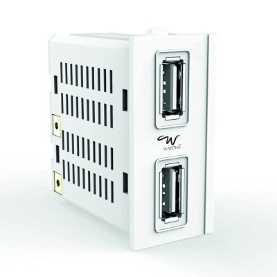 Wayona 18W Dual USB Socket Fast Charger Compatible with Anchor Roma Switch Plate - White