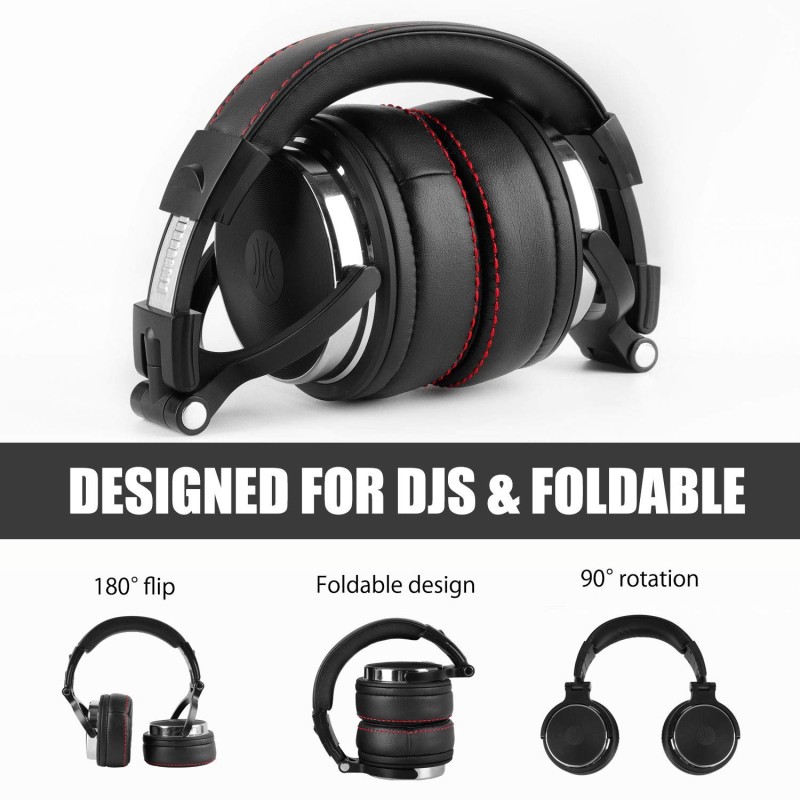 OneOdio Over Ear Headphones Studio Wired Bass Headsets with 50mm Driver, Foldable Lightweight Headphones with Shareport and Mic for DJ Monitoring Mixing Guitar PC TV (Pro-50) OneOdio Over Ear Headphones Studio Wired Bass Headsets with 50mm Driver, Foldable Lightweight Headphones with Shareport and Mic for DJ Monitoring Mixing Guitar PC TV (Pro-50)