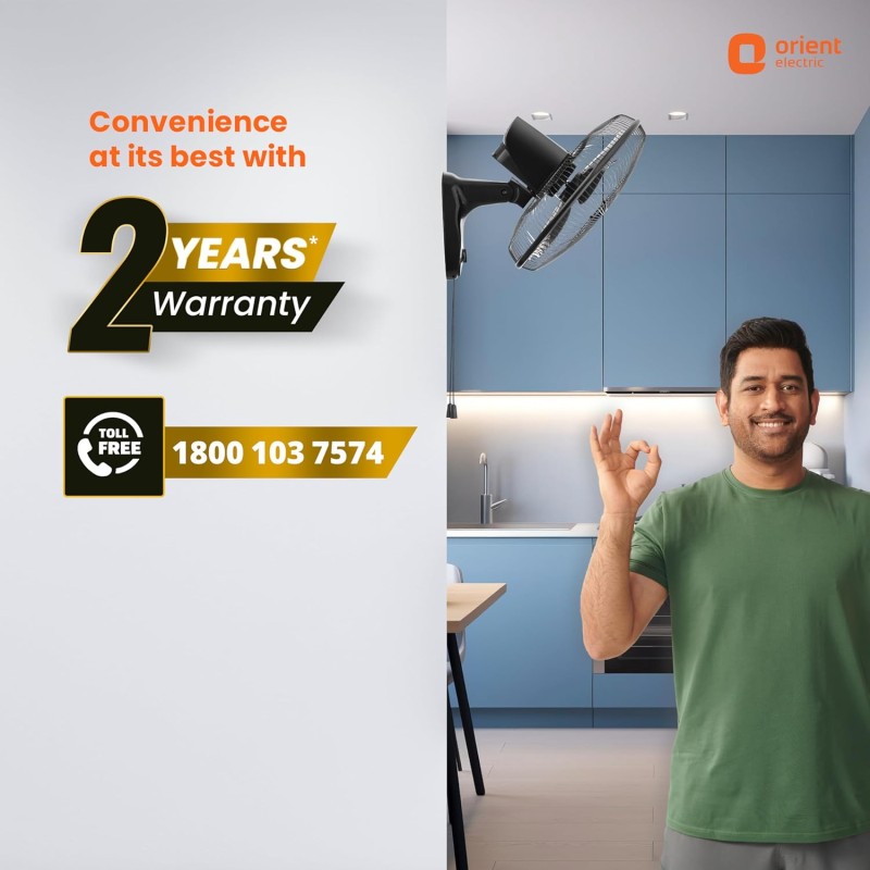 Orient Electric 400 MM Wall-44 Trendz Mount Fan | Wall Mount Fan for Home & Kitchen | Powerful Motor with High Air Delivery |Smooth Oscilation, 3-Speed Control | 2 Years Warranty | Slate Grey Orient Electric 400 MM Wall-44 Trendz Mount Fan | Wall Mount Fan for Home & Kitchen | Powerful Motor with High Air Delivery |Smooth Oscilation, 3-Speed Control | 2 Years Warranty | Slate Grey