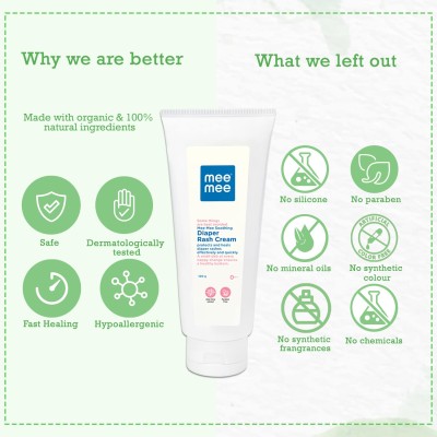 Mee Mee Baby Nappy Cream Duo: Natural Diaper Rash Relief with Aloe Vera | 100g x 2 Pack