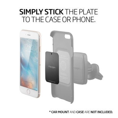 Spigen Metal Plates for Magnetic Car Phone Holder (4 Pack - 2 Round, 2 Rectangle) - Black Spigen Metal Plates for Magnetic Car Phone Holder (4 Pack - 2 Round, 2 Rectangle) - Black