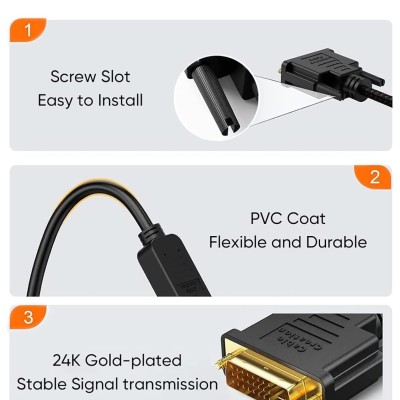 CableCreation DVI to HDMI Cable 0.5ft, Short Bi-Directional HDMI Female to DVI-D(24+1) Male Adapter, 1080P DVI-D to HDMI Conveter for PC, TV Box, PS5, Xbox