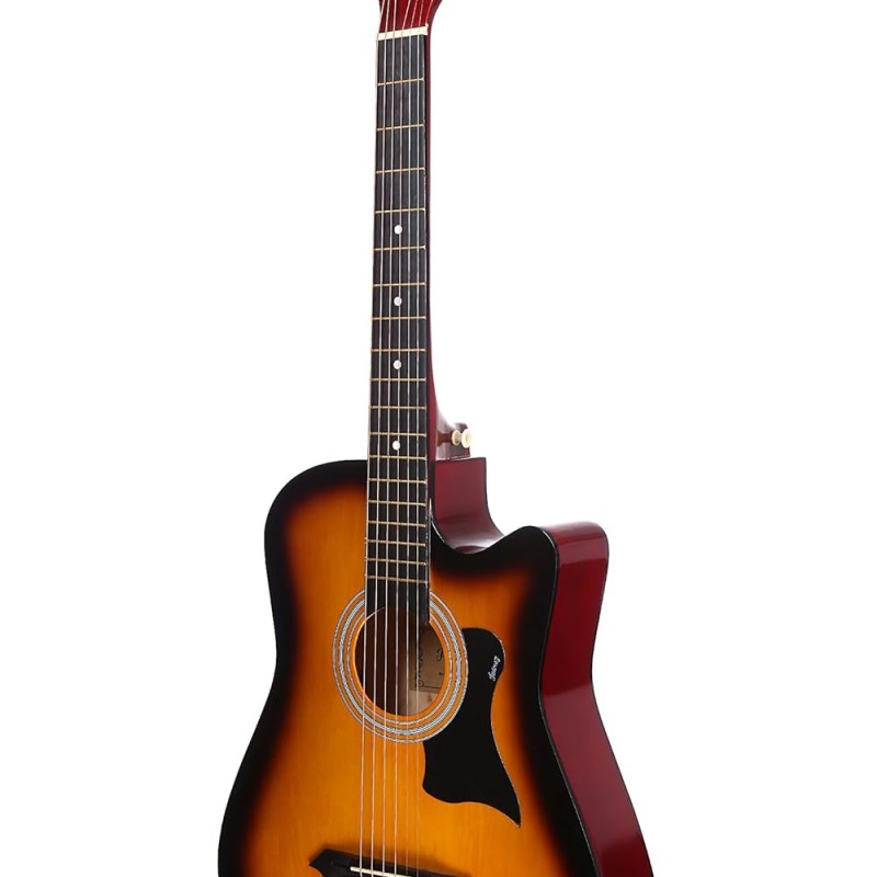 Juârez Acoustic Guitar, 38 Inch Cutaway, 038C with Bag, Strings, Pick and Strap, Black (Acoustic Guitar Kit, SUNBURST) Juârez Acoustic Guitar, 38 Inch Cutaway, 038C with Bag, Strings, Pick and Strap, Black (Acoustic Guitar Kit, SUNBURST)