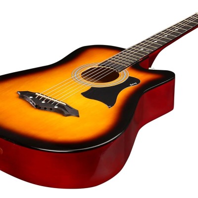 Juârez Acoustic Guitar, 38 Inch Cutaway, 038C with Bag, Strings, Pick and Strap, Black (Acoustic Guitar Kit, SUNBURST) Juârez Acoustic Guitar, 38 Inch Cutaway, 038C with Bag, Strings, Pick and Strap, Black (Acoustic Guitar Kit, SUNBURST)