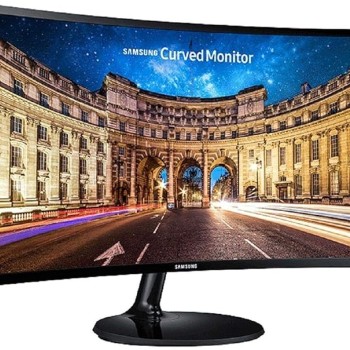 Samsung 27-inch(68.5cm) FHD, 1800R Curved Monitor, VA Panel, Slim Design, AMD FreeSync, Flicker Free, HDMI, Audio Ports (LC27F390FHWXXL, Black)