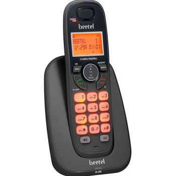 Beetel X70 Cordless Landline Phone, 2.4GHz, 2 Way Speakerphone, Volume Adjustment- Black