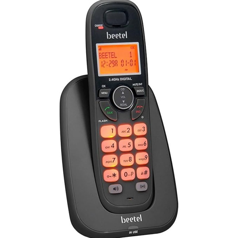 Beetel X70 Cordless Landline Phone, 2.4GHz, 2 Way Speakerphone, Volume Adjustment- Black Beetel X70 Cordless Landline Phone, 2.4GHz, 2 Way Speakerphone, Volume Adjustment- Black
