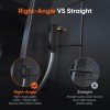 CableCreation 10Feet 3.5mm TRRS Auxiliary Audio Cable, 90 Degree Right Angle 4-Conductor Auxiliary Stereo Cable (Microphone Compatible), Black and White CableCreation 10Feet 3.5mm TRRS Auxiliary Audio Cable, 90 Degree Right Angle 4-Conductor Auxiliary Stereo Cable (Microphone Compatible), Black and White