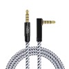 CableCreation 10Feet 3.5mm TRRS Auxiliary Audio Cable, 90 Degree Right Angle 4-Conductor Auxiliary Stereo Cable (Microphone Compatible), Black and White CableCreation 10Feet 3.5mm TRRS Auxiliary Audio Cable, 90 Degree Right Angle 4-Conductor Auxiliary Stereo Cable (Microphone Compatible), Black and White