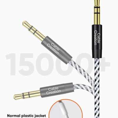 CableCreation Audio Auxiliary Stereo Extension Cable TRS 3.5mm Stereo Jack Male to Female, Stereo Jack Cord for Phones, Headphones, Speakers, Tablets, PC, MP3 Player 15FT (Black & White) CableCreation Audio Auxiliary Stereo Extension Cable TRS 3.5mm Stereo Jack Male to Female, Stereo Jack Cord for Phones, Headphones, Speakers, Tablets, PC, MP3 Player 15FT (Black & White)