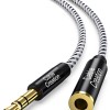 CableCreation Audio Auxiliary Stereo Extension Cable TRS 3.5mm Stereo Jack Male to Female, Stereo Jack Cord for Phones, Headphones, Speakers, Tablets, PC, MP3 Player 15FT (Black & White) CableCreation Audio Auxiliary Stereo Extension Cable TRS 3.5mm Stereo Jack Male to Female, Stereo Jack Cord for Phones, Headphones, Speakers, Tablets, PC, MP3 Player 15FT (Black & White)