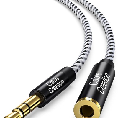 CableCreation Audio Auxiliary Stereo Extension Cable TRS 3.5mm Stereo Jack Male to Female, Stereo Jack Cord for Phones, Headphones, Speakers, Tablets, PC, MP3 Player 15FT (Black & White) CableCreation Audio Auxiliary Stereo Extension Cable TRS 3.5mm Stereo Jack Male to Female, Stereo Jack Cord for Phones, Headphones, Speakers, Tablets, PC, MP3 Player 15FT (Black & White)