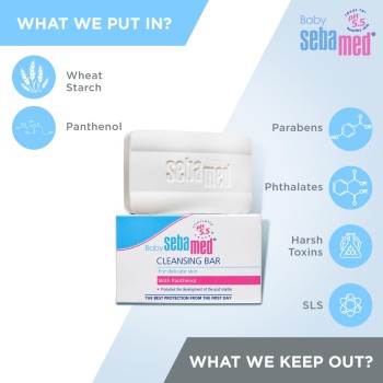 Sebamed Baby Cleansing Bar 150 gm|pH 5.5 |Newborn bathing|Soap Free|Tear Free| Sebamed Baby Cleansing Bar 150 gm|pH 5.5 |Newborn bathing|Soap Free|Tear Free|