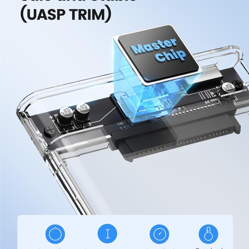 ORICO 2.5'' External Hard Drive Enclosure USB 3.0 to SATA III Tool-Free Clear Hard Disk Case for 2.5 inch 7mm 9.5mm SATA HDD SSD Max 6TB Support UASP(2139U3) ORICO 2.5'' External Hard Drive Enclosure USB 3.0 to SATA III Tool-Free Clear Hard Disk Case for 2.5 inch 7mm 9.5mm SATA HDD SSD Max 6TB Support UASP(2139U3)