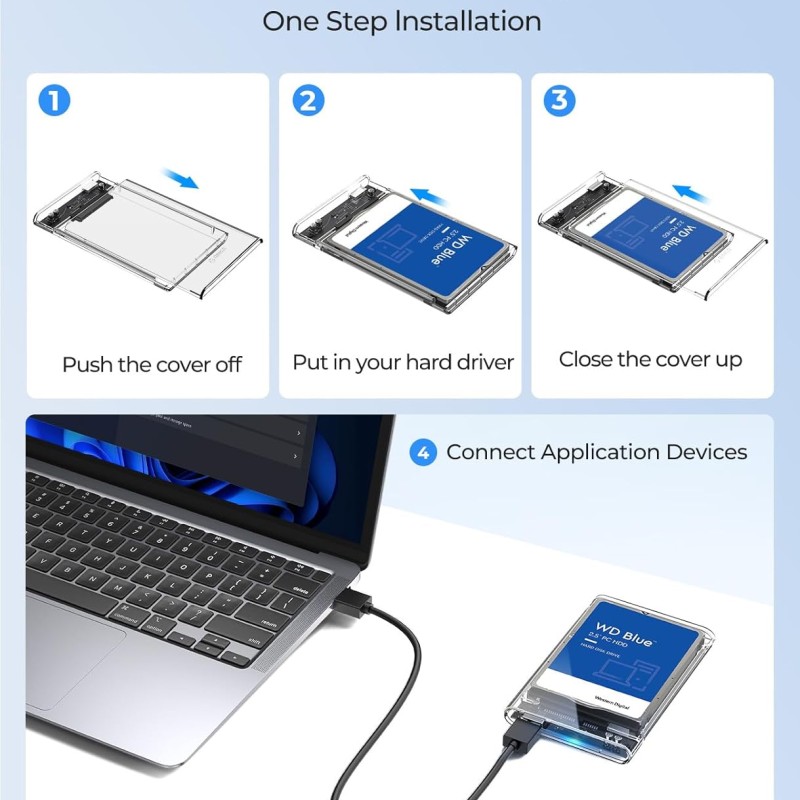 ORICO 2.5'' External Hard Drive Enclosure USB 3.0 to SATA III Tool-Free Clear Hard Disk Case for 2.5 inch 7mm 9.5mm SATA HDD SSD Max 6TB Support UASP(2139U3) ORICO 2.5'' External Hard Drive Enclosure USB 3.0 to SATA III Tool-Free Clear Hard Disk Case for 2.5 inch 7mm 9.5mm SATA HDD SSD Max 6TB Support UASP(2139U3)