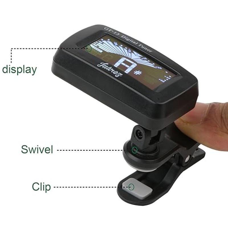 Juârez GT-13 Digital LCD Guitar Bass Violin Ukulele Clip On Automatic Chromatic Tuner Juârez GT-13 Digital LCD Guitar Bass Violin Ukulele Clip On Automatic Chromatic Tuner
