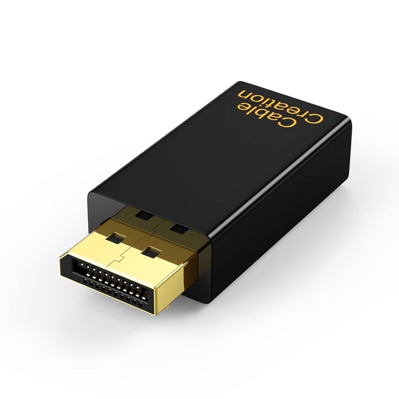CableCreation DisplayPort to HDMI Adapter, DP to HDMI 1080p@60Hz FHD Converter Uni-Directional Display Port DP to HDMI Passive Adapter 1.3 Version Compatible with PC, Laptop, Black
