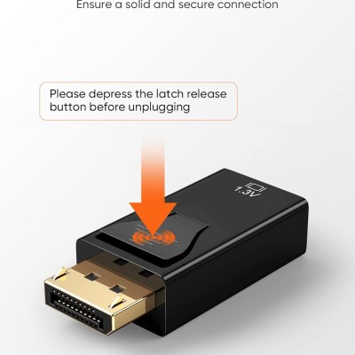 CableCreation DisplayPort to HDMI Adapter, DP to HDMI 1080p@60Hz FHD Converter Uni-Directional Display Port DP to HDMI Passive Adapter 1.3 Version Compatible with PC, Laptop, Black