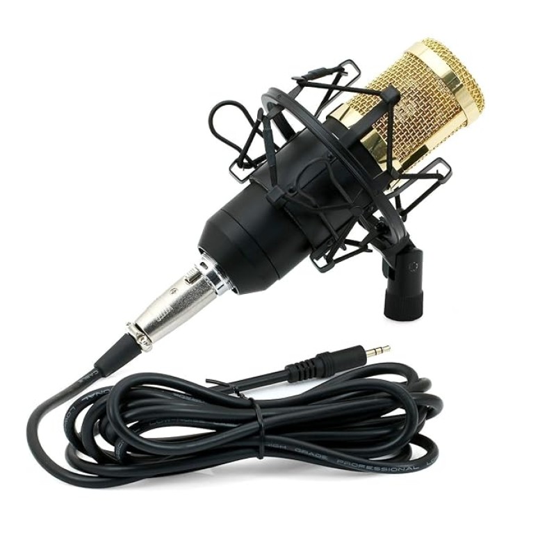 Powerpak Bm 800 Black Professional Condenser Microphone Mic Sound Studio Recording Dynamic (Requires Phantom Power) - Xlr Powerpak Bm 800 Black Professional Condenser Microphone Mic Sound Studio Recording Dynamic (Requires Phantom Power) - Xlr