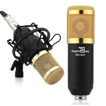 Powerpak Bm 800 Black Professional Condenser Microphone Mic Sound Studio Recording Dynamic (Requires Phantom Power) - Xlr Powerpak Bm 800 Black Professional Condenser Microphone Mic Sound Studio Recording Dynamic (Requires Phantom Power) - Xlr