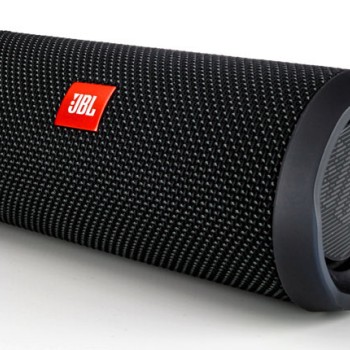 JBL Flip 4, Wireless Portable Bluetooth Speaker with Mic, Signature Sound with Bass Radiator, Vibrant Colors with Rugged Fabric Design, Connect+, IPX7 Waterproof & AUX (Black)