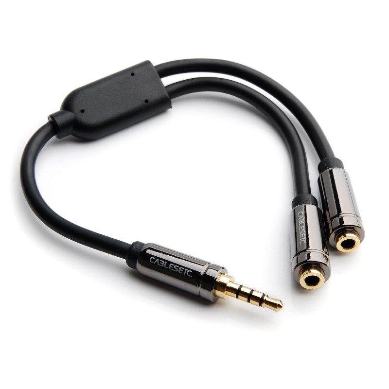 CABLESETC Universal Pro 3.5mm Stereo TRRS Dual Microphone and Headset Adapter (Pro Series TRRS Audio Copier/Duplicator/Splitter) CABLESETC Universal Pro 3.5mm Stereo TRRS Dual Microphone and Headset Adapter (Pro Series TRRS Audio Copier/Duplicator/Splitter)
