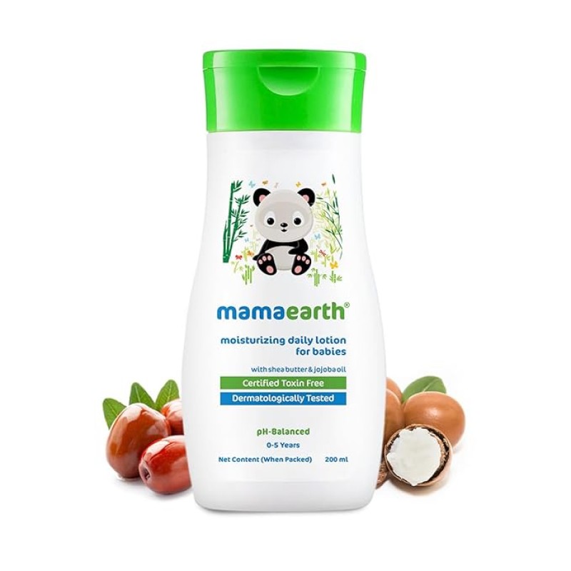Mamaearth Moisturizing Daily Lotion For Babies - 200ml | Infused with Cocoa Butter, Shea Butter & Jojoba Oil | Helps to Relieve Dryness & Provides Deep Skin Nourishment Mamaearth Moisturizing Daily Lotion For Babies - 200ml | Infused with Cocoa Butter, Shea Butter & Jojoba Oil | Helps to Relieve Dryness & Provides Deep Skin Nourishment