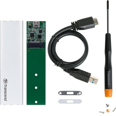 Transcend CM80S USB 3.1 Gen 2 SATA M.2 SSD Enclosure Case, Silver - TS-CM80S Transcend CM80S USB 3.1 Gen 2 SATA M.2 SSD Enclosure Case, Silver - TS-CM80S