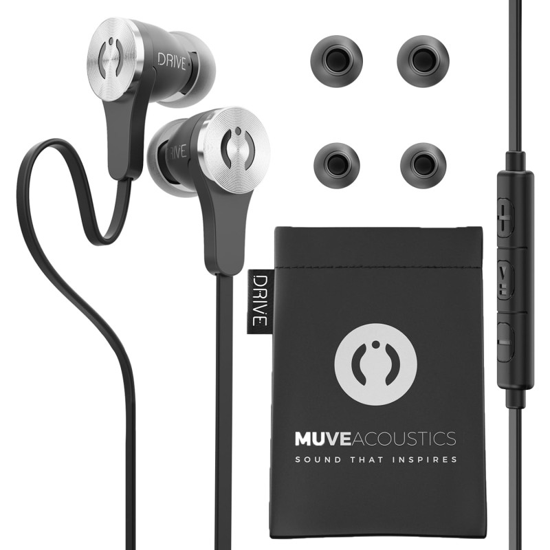 MuveAcoustics Drive MA-1000SB Premium in-Ear Wired Headphones with Mic (Steel Black) MuveAcoustics Drive MA-1000SB Premium in-Ear Wired Headphones with Mic (Steel Black)