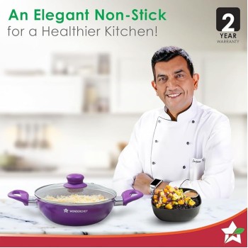 Wonderchef Royal Velvet Non-Stick 24cm Kadhai with Lid and Handles | Glass Lid | Induction Ready | Soft-Touch Handles |Non – Toxic I Virgin Aluminium| 3 mm Thick | 2 Year Warranty | Purple Wonderchef Royal Velvet Non-Stick 24cm Kadhai with Lid and Handles | Glass Lid | Induction Ready | Soft-Touch Handles |Non – Toxic I Virgin Aluminium| 3 mm Thick | 2 Year Warranty | Purple