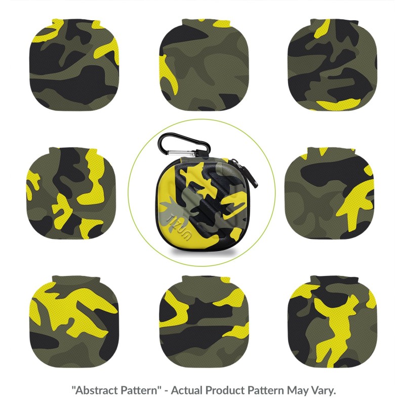 tizum Mesh, Rubber Earphone Carrying Case - Multi Purpose Pocket Storage with Carabiner Hook, Travel Organizer for Earphones, Pen Drives, Memory Card, Cable (Camouflage Yellow) tizum Mesh, Rubber Earphone Carrying Case - Multi Purpose Pocket Storage with Carabiner Hook, Travel Organizer for Earphones, Pen Drives, Memory Card, Cable (Camouflage Yellow)