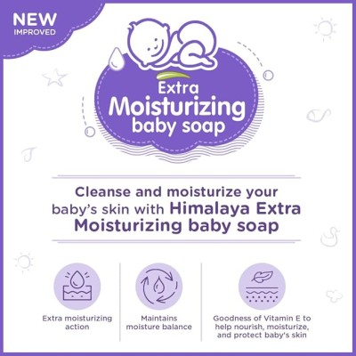 Himalaya Extra Moisturizing Baby Soap buy 3 GET 1FREE (3 N*75+1N 75g Free) No 1 Doctor Prescribed Brand | Aloe, Olive, Milk| Cleanses & Moisturizes Baby's Skin Himalaya Extra Moisturizing Baby Soap buy 3 GET 1FREE (3 N*75+1N 75g Free) No 1 Doctor Prescribed Brand | Aloe, Olive, Milk| Cleanses & Moisturizes Baby's Skin