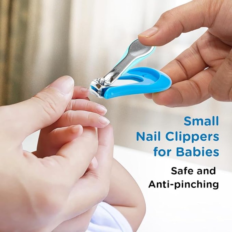 Mee Mee Protective Baby Nail Clipper Cutter with Skin Guard (Blue)(Pack of 1)