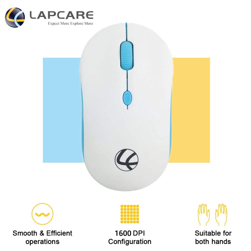 LAPCARE Safari 2.4G 1600 DPI Compact Wireless Mouse with Nano Receiver and 10 Meter Range LAPCARE Safari 2.4G 1600 DPI Compact Wireless Mouse with Nano Receiver and 10 Meter Range
