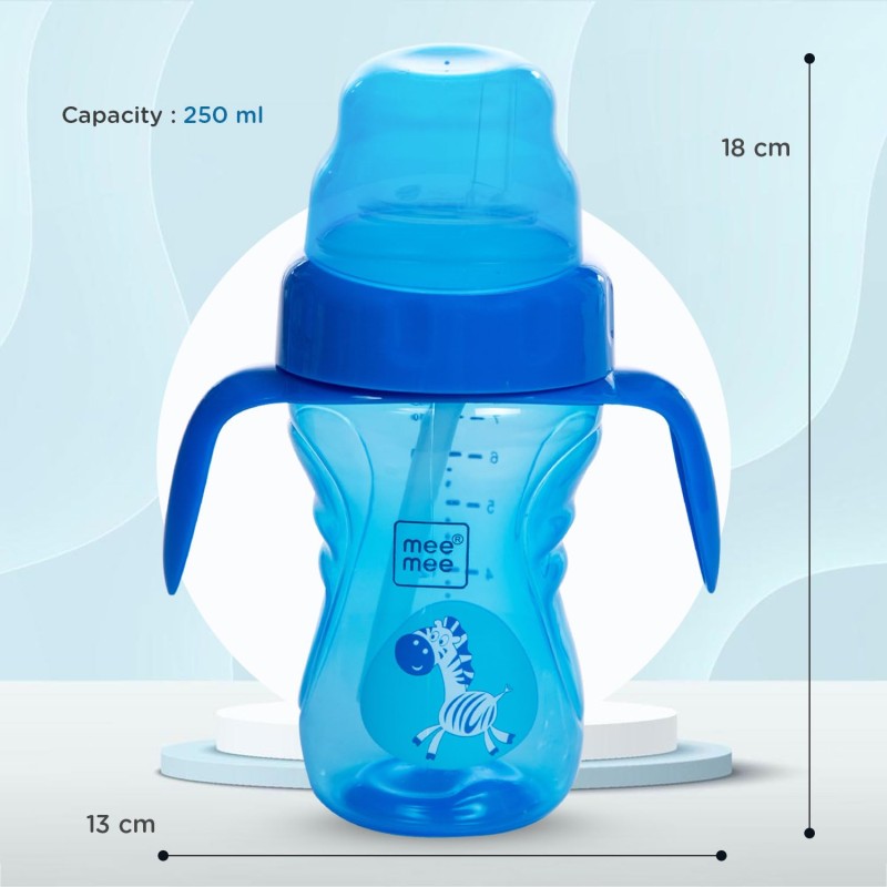 Mee Mee 2 in 1 Spout and Straw Sipper Cup for Meal | BPA-Free, Anti Spill and Unbreakable | Easy to Hold Detachable Handle | Anti Leak Lock Bottle with Cap for Kids | 210ml (Blue) Mee Mee 2 in 1 Spout and Straw Sipper Cup for Meal | BPA-Free, Anti Spill and Unbreakable | Easy to Hold Detachable Handle | Anti Leak Lock Bottle with Cap for Kids | 210ml (Blue)