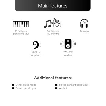 Casio CTK-2550 61-Key Portable Keyboard with Piano tones, Black Casio CTK-2550 61-Key Portable Keyboard with Piano tones, Black