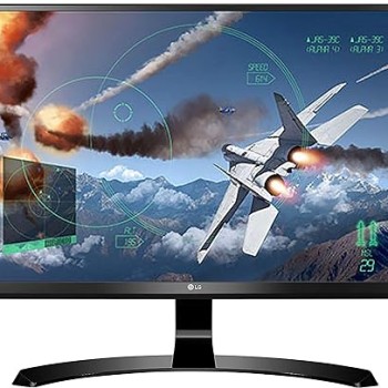 LG 24 inch (60.45 cm) 2560x1600 Pixels Gaming 4K UHD LED Monitor - 4K UHD, IPS Panel with HDMI, Display, Audio Out, Heaphone Ports - 24UD58 (Black)