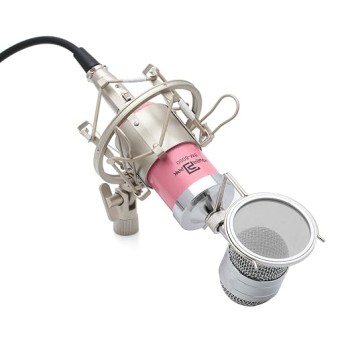 Powerpak BM 8000 Pink Condenser Sound Studio Recording Broadcasting Microphone+Pop Filter+Shock Mount (Requires Phantom Power or Sound Card) Powerpak BM 8000 Pink Condenser Sound Studio Recording Broadcasting Microphone+Pop Filter+Shock Mount (Requires Phantom Power or Sound Card)