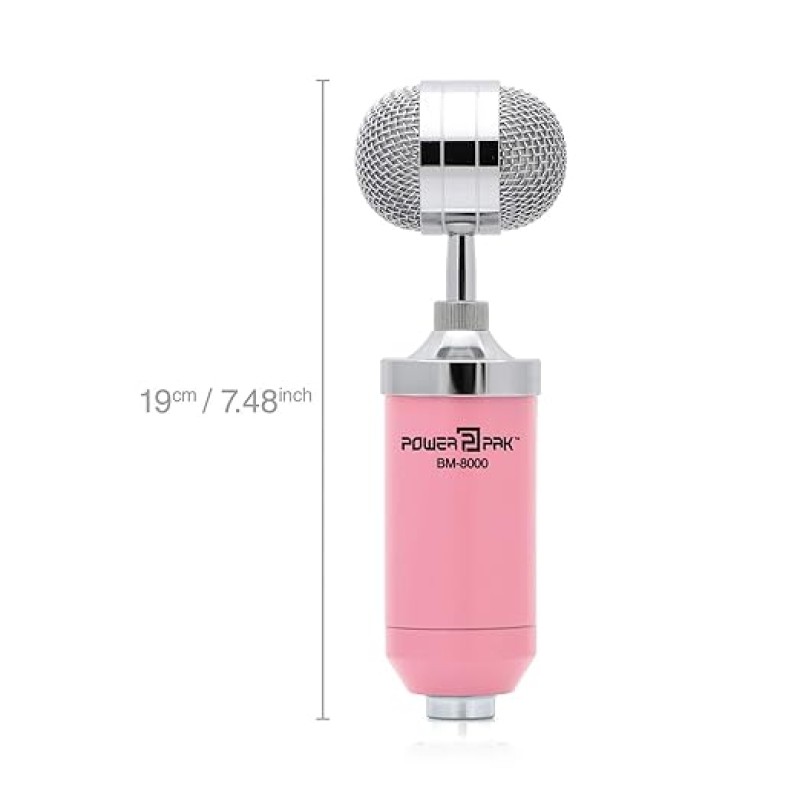 Powerpak BM 8000 Pink Condenser Sound Studio Recording Broadcasting Microphone+Pop Filter+Shock Mount (Requires Phantom Power or Sound Card) Powerpak BM 8000 Pink Condenser Sound Studio Recording Broadcasting Microphone+Pop Filter+Shock Mount (Requires Phantom Power or Sound Card)