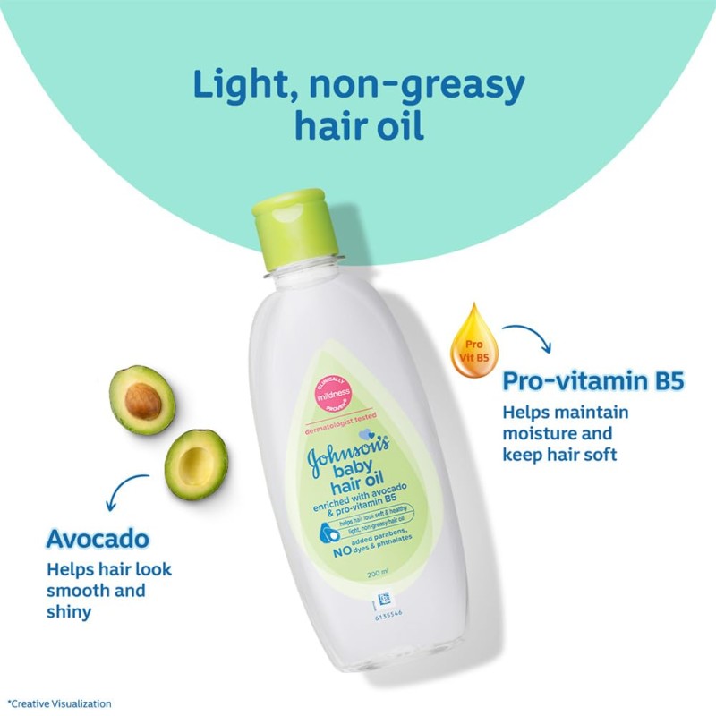 Johnson's Baby Hair Oil 200ml (Pack of 2) Johnson's Baby Hair Oil 200ml (Pack of 2)