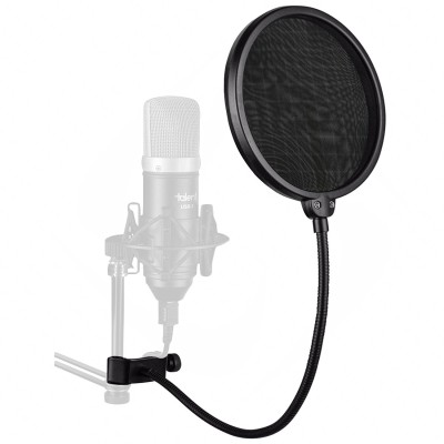 Juârez PF-100 6-inch Studio Microphone Pop Filter Shield Mask, Double Mesh Wind Screen with 360° Flexible Gooseneck and Quick Mount or Release Clamp for Recording, Singing and Broadcast Studio Juârez PF-100 6-inch Studio Microphone Pop Filter Shield Mask, Double Mesh Wind Screen with 360° Flexible Gooseneck and Quick Mount or Release Clamp for Recording, Singing and Broadcast Studio