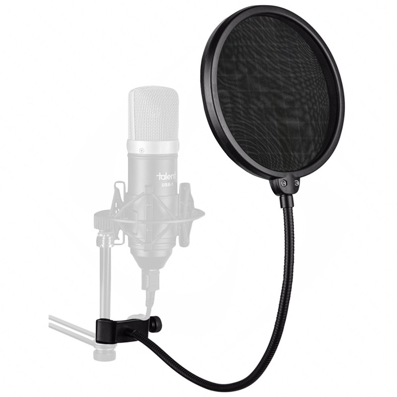 Juârez PF-100 6-inch Studio Microphone Pop Filter Shield Mask, Double Mesh Wind Screen with 360° Flexible Gooseneck and Quick Mount or Release Clamp for Recording, Singing and Broadcast Studio Juârez PF-100 6-inch Studio Microphone Pop Filter Shield Mask, Double Mesh Wind Screen with 360° Flexible Gooseneck and Quick Mount or Release Clamp for Recording, Singing and Broadcast Studio