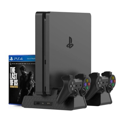 New World Playstation 4 PS4 PS4SLIM PS4 PRO Multifunctional Console Vertical stand with cooling fan and charging dock and disc stand(Stand Only Console,controller not included) New World Playstation 4 PS4 PS4SLIM PS4 PRO Multifunctional Console Vertical stand with cooling fan and charging dock and disc stand(Stand Only Console,controller not included)