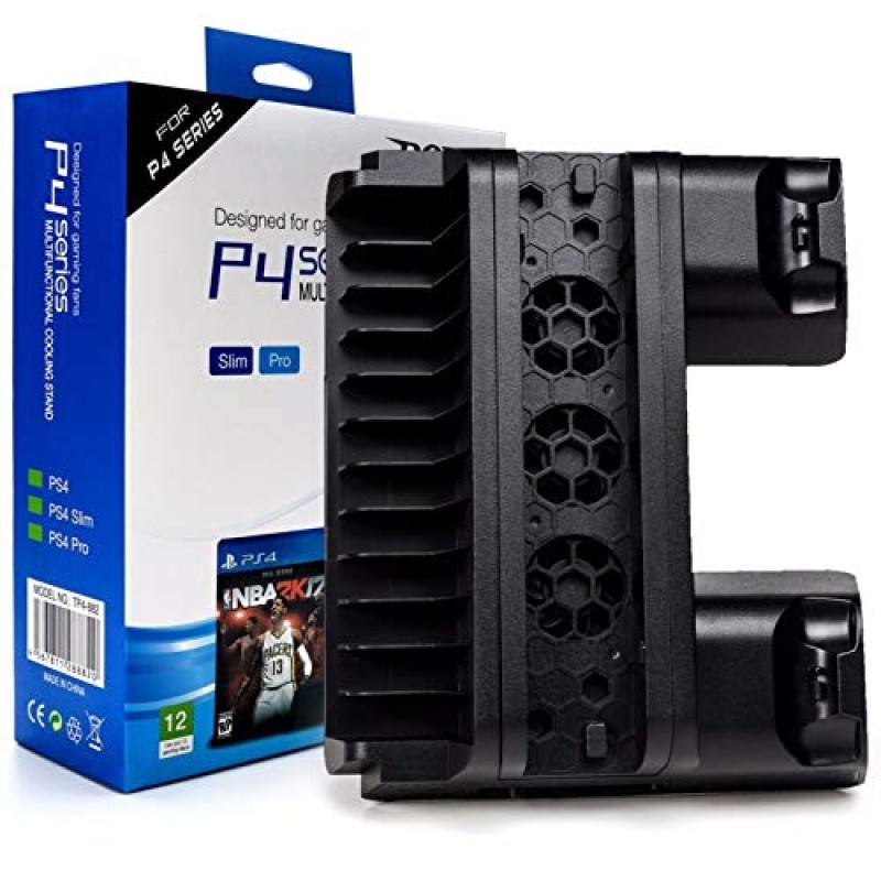 New World Playstation 4 PS4 PS4SLIM PS4 PRO Multifunctional Console Vertical stand with cooling fan and charging dock and disc stand(Stand Only Console,controller not included) New World Playstation 4 PS4 PS4SLIM PS4 PRO Multifunctional Console Vertical stand with cooling fan and charging dock and disc stand(Stand Only Console,controller not included)