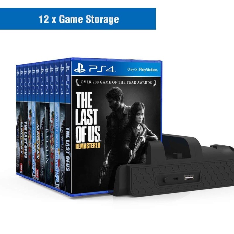 New World Playstation 4 PS4 PS4SLIM PS4 PRO Multifunctional Console Vertical stand with cooling fan and charging dock and disc stand(Stand Only Console,controller not included) New World Playstation 4 PS4 PS4SLIM PS4 PRO Multifunctional Console Vertical stand with cooling fan and charging dock and disc stand(Stand Only Console,controller not included)