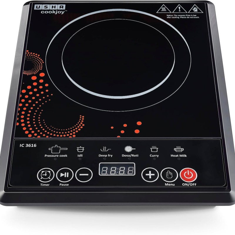 Usha Cook Joy (3616) 1600-Watt Induction Cooktop (Black) Usha Cook Joy (3616) 1600-Watt Induction Cooktop (Black)