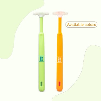Mee Mee Tongue Cleaner for Baby | Tender Baby Oral Cleaner Toothbrush with Silicone Scraper | Suitable from 6+ Months | With Non-Slip Handle, Soft Rubber Tip and Easy Grip for Kids/Babies (Green)